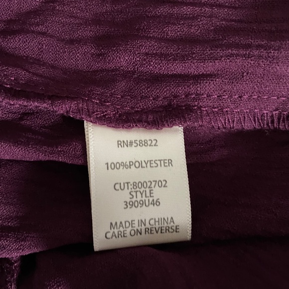 Max Studio pantsuit, size xsmall, 100% polyester, smocked waist, burgundy (NWT) - Picture 12 of 13